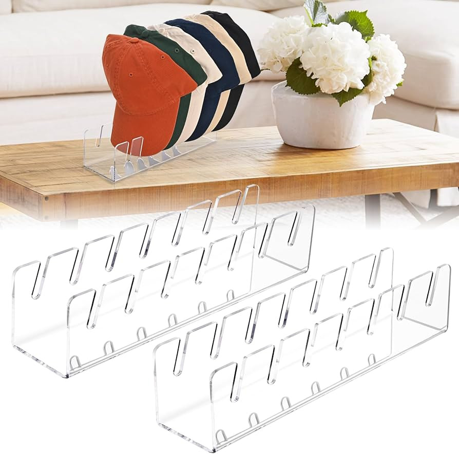 Waipfaru 2 Pcs Hat Stand for Baseball Caps, Acrylic Hat Organizer Display Holder, No Install Hat ... | Amazon (US)