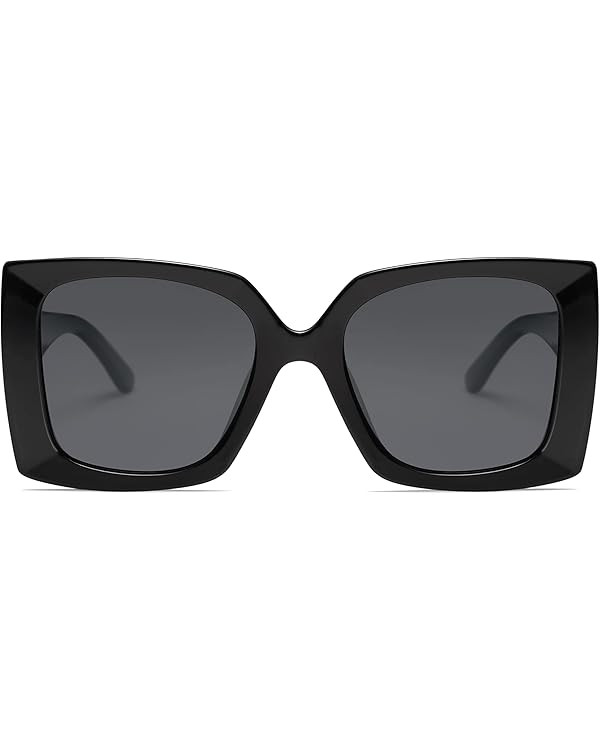 SOJOS Retro Square Polarized Womens Sunglasses Trendy Oversized Large Women's Big Shades SJ2224 | Amazon (US)