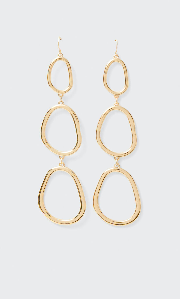 Boucles d’oreilles pendantes créoles géométriques | Stradivarius (FR)