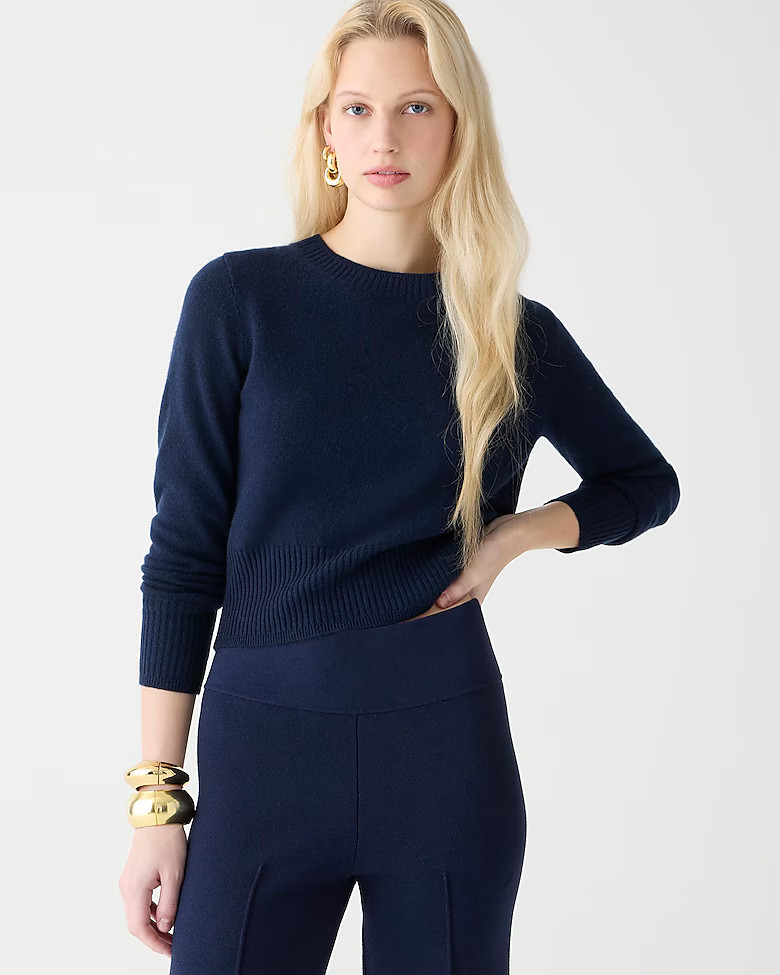 Cashmere shrunken crewneck sweater | J. Crew US