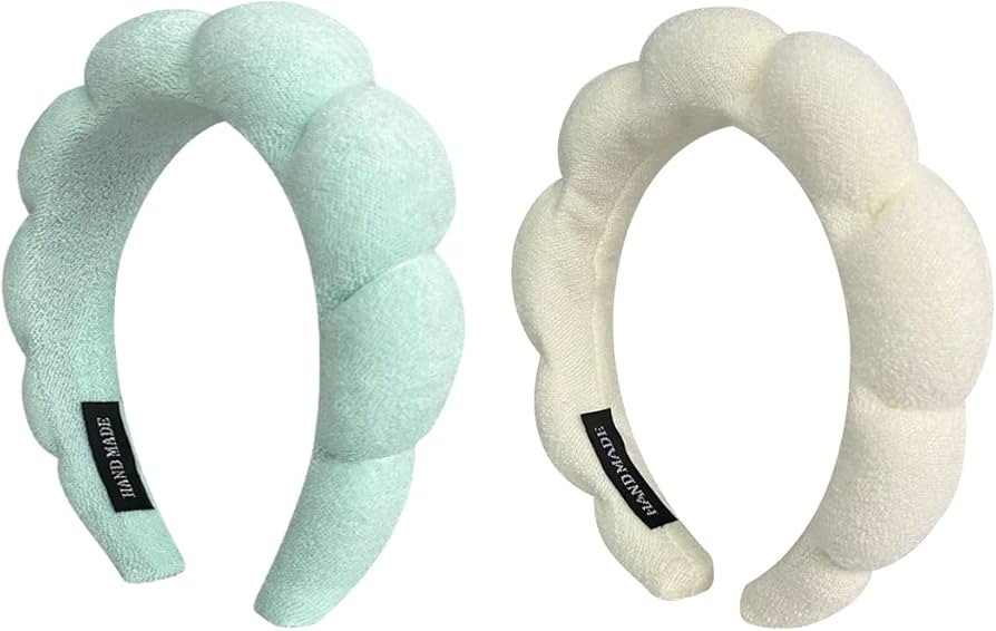2 Pack Sponge Spa Makeup Headband for Women Face Washing, Makeup Removal, Shower, Skincare Materi... | Amazon (US)