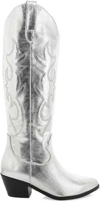 MeiLuSi Knee High Cowboy Boots Women's Cowgirl Boots for Women Embroidered Fashion Pull on Tall W... | Amazon (US)