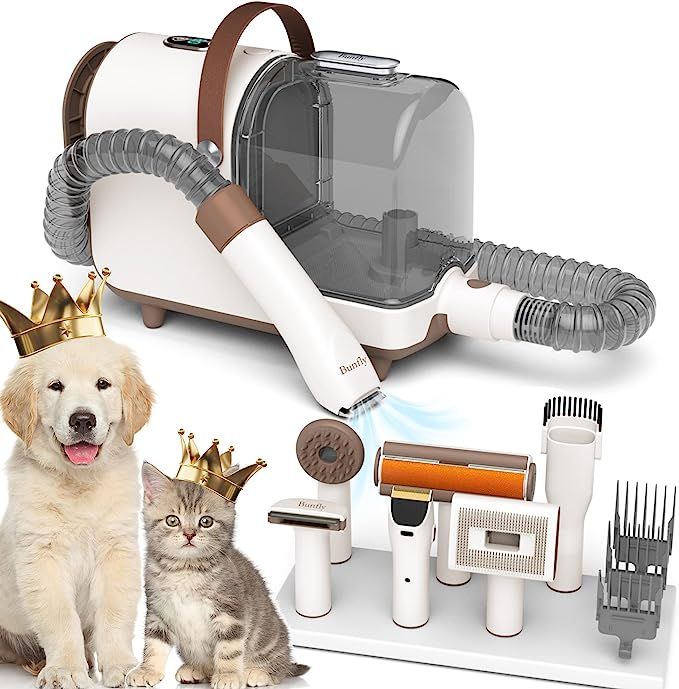 Bunfly Pet Clipper Grooming Kit & Vacuum Suction 99% Pet Hair, 6 Proven Grooming Tools, 2.5L Larg... | Amazon (US)