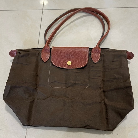 Longchamp Olive Green Tote with Leather Accents | Poshmark
