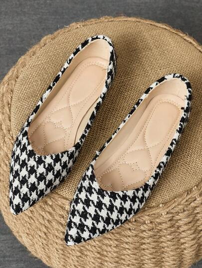 Women's Flat Solid Color Loafers, Pointed Toe Work Shoes For Commuting And Office, Suitable For All Seasons, Non-Tiring Flats | SHEIN