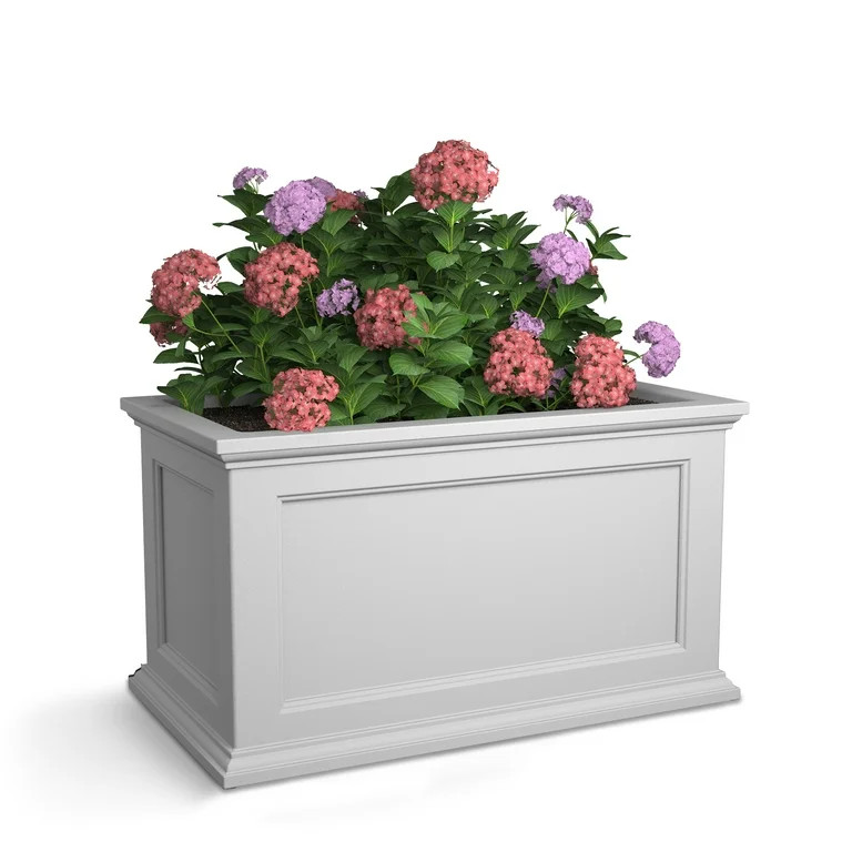 Mayne Fairfield 35.6" x 20" x 20" Rectangle White Self-Watering Plastic Plant Planter | Walmart (US)