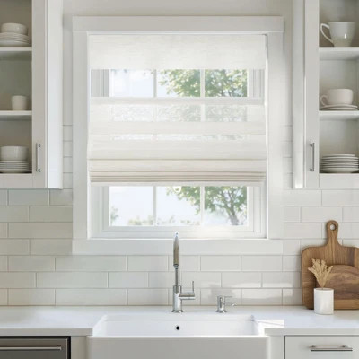Top Down Bottom Up Soft Fold Sheer Roman Shades Cordless | TWOPAGES