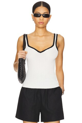 Shay Tank Top in White & Black | Revolve Clothing (Global)
