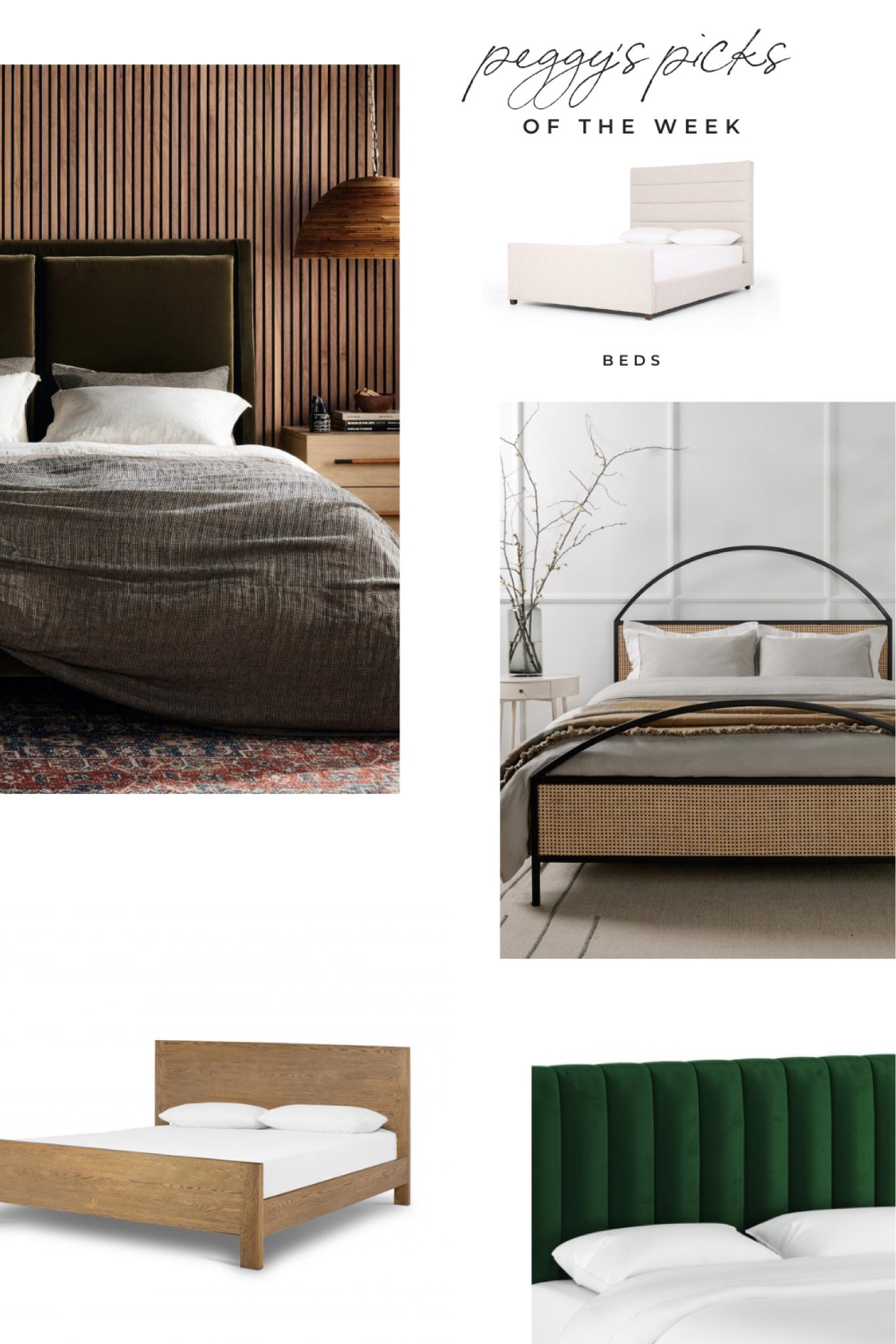 Use code PEGGYH15 for 15% off all full-price items at Scout & Nimble! Peggy’s Bed Frame Picks are inspired by the stunning Haddad Treehouse Bedroom Renovation! These frames add instant character to your bedroom, whether you prefer the cozy elegance of an upholstered bed, the rustic charm of warm wood, or the light, textural look of cane. Discover the perfect foundation for your space and elevate your bedroom’s style with one of these timeless options.

#InteriorDesign #BedroomInspo #BedFrame #HomeDecor #PeggysPicks #BedroomDesign #HomeInspiration #DesignDetails #FurnitureDesign #StyleElevated

#LTKHome