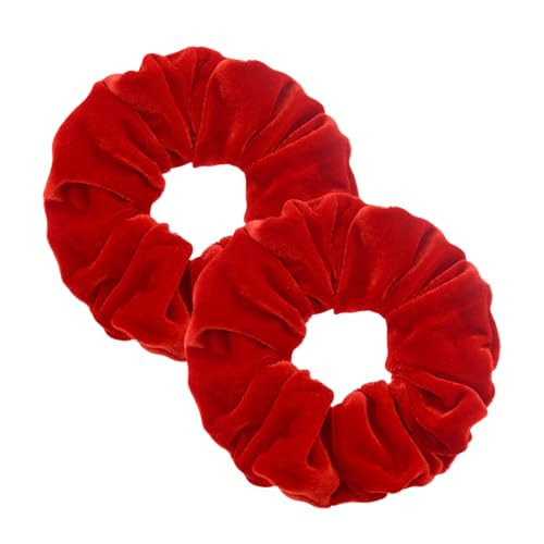 2 Pcs Red Color Large Size Scrunchies for Hair Women Hair Elastic Bands | Amazon (US)
