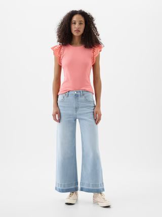 High Rise Wide-Leg Crop Jeans | Gap Factory