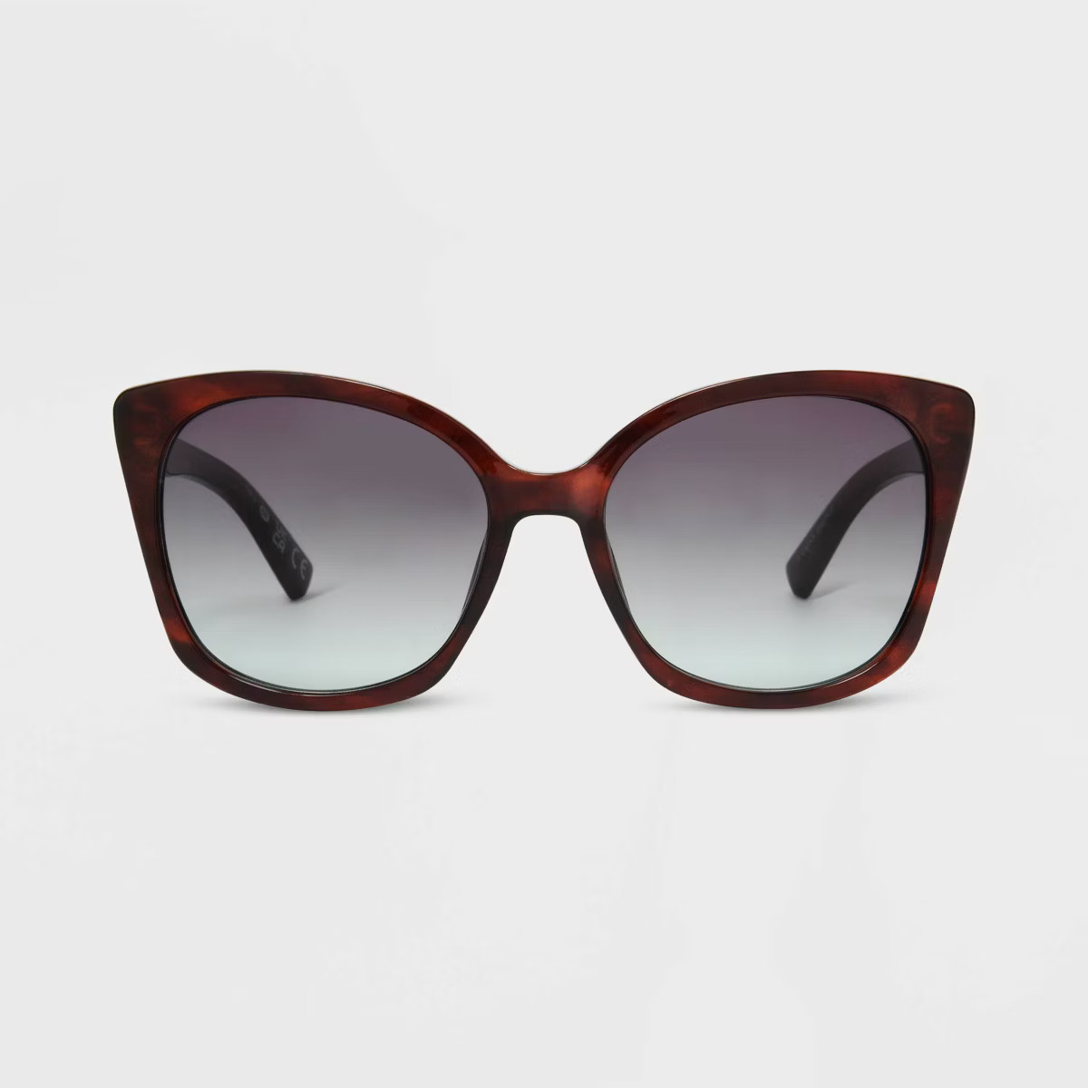 Women's Shiny Plastic Cateye Sunglasses with Gradient Lens - Universal Thread™ Brown/Tortoise P... | Target