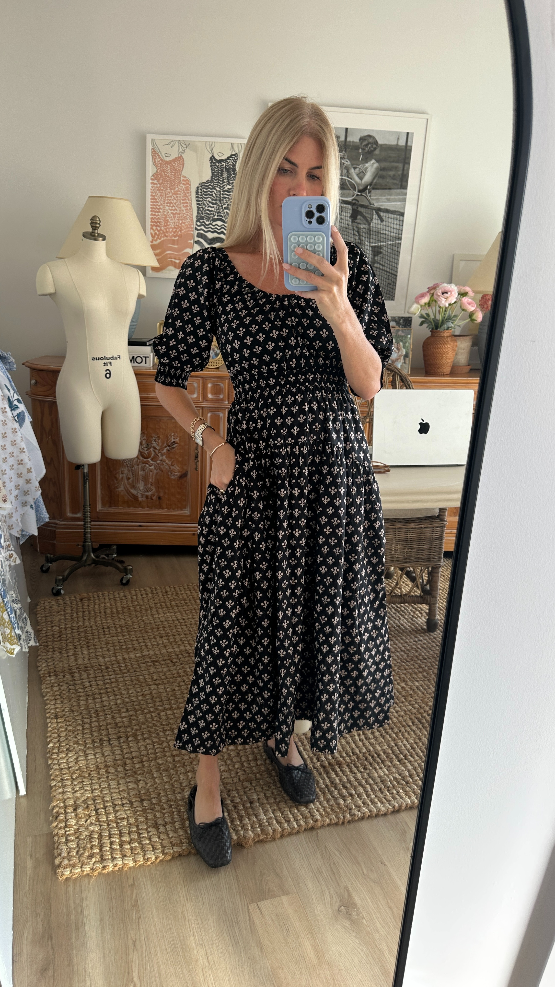 the new abby dress in the black marea flower print 

 