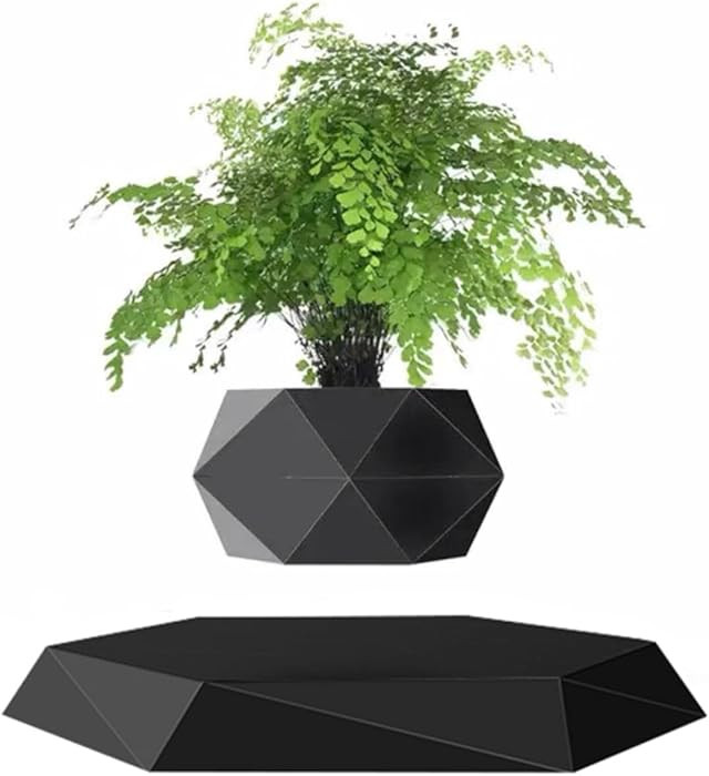 Magnetic Levitating Flower Pot Air Bonsai Black Hexagon Suspension Floating Plant Pot 360 Degree ... | Amazon (US)