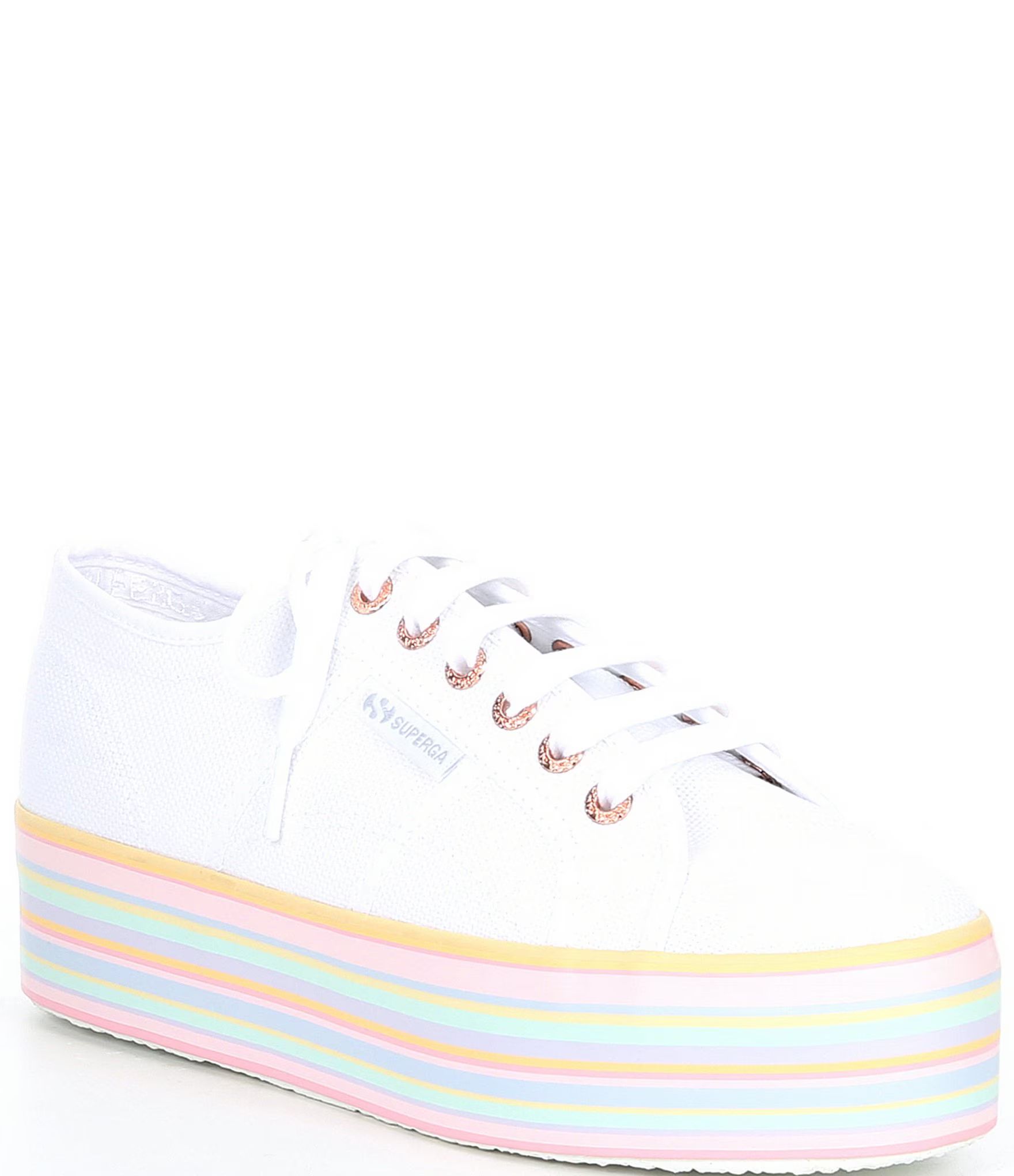 Women's 2790 Rainbow Striped Platform Lace-Up Sneakers | Dillards