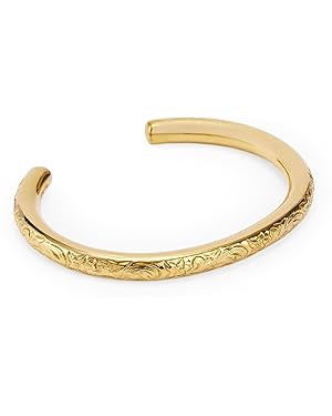 Hey Harper Gold Cuff Bracelet - Bangle Trendy Chunky Non Tarnish Gold Cute Stackable Waterproof B... | Amazon (US)