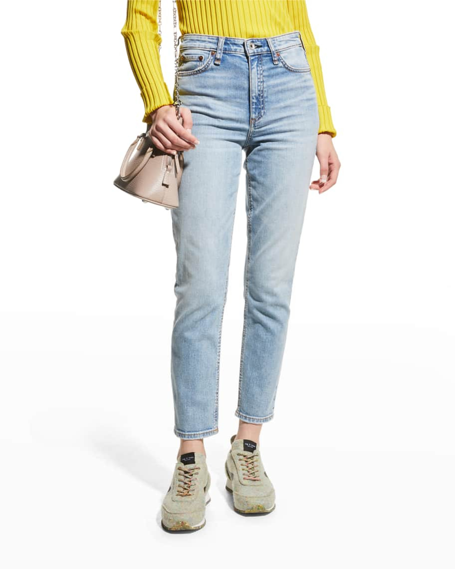 Rag & Bone Nina High-Rise Ankle Cigarette Jeans in 10-oz. Stretch Denim | Neiman Marcus