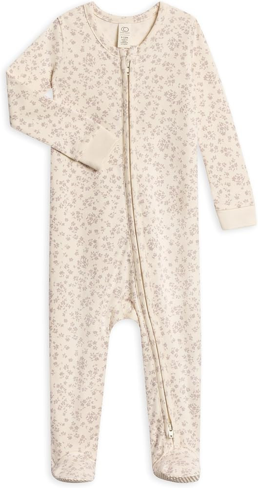 Colored Organics Baby Zip-Up Footed Sleeper with 2-Way Zipper - Newborn Organic Cotton Pajamas | Amazon (US)