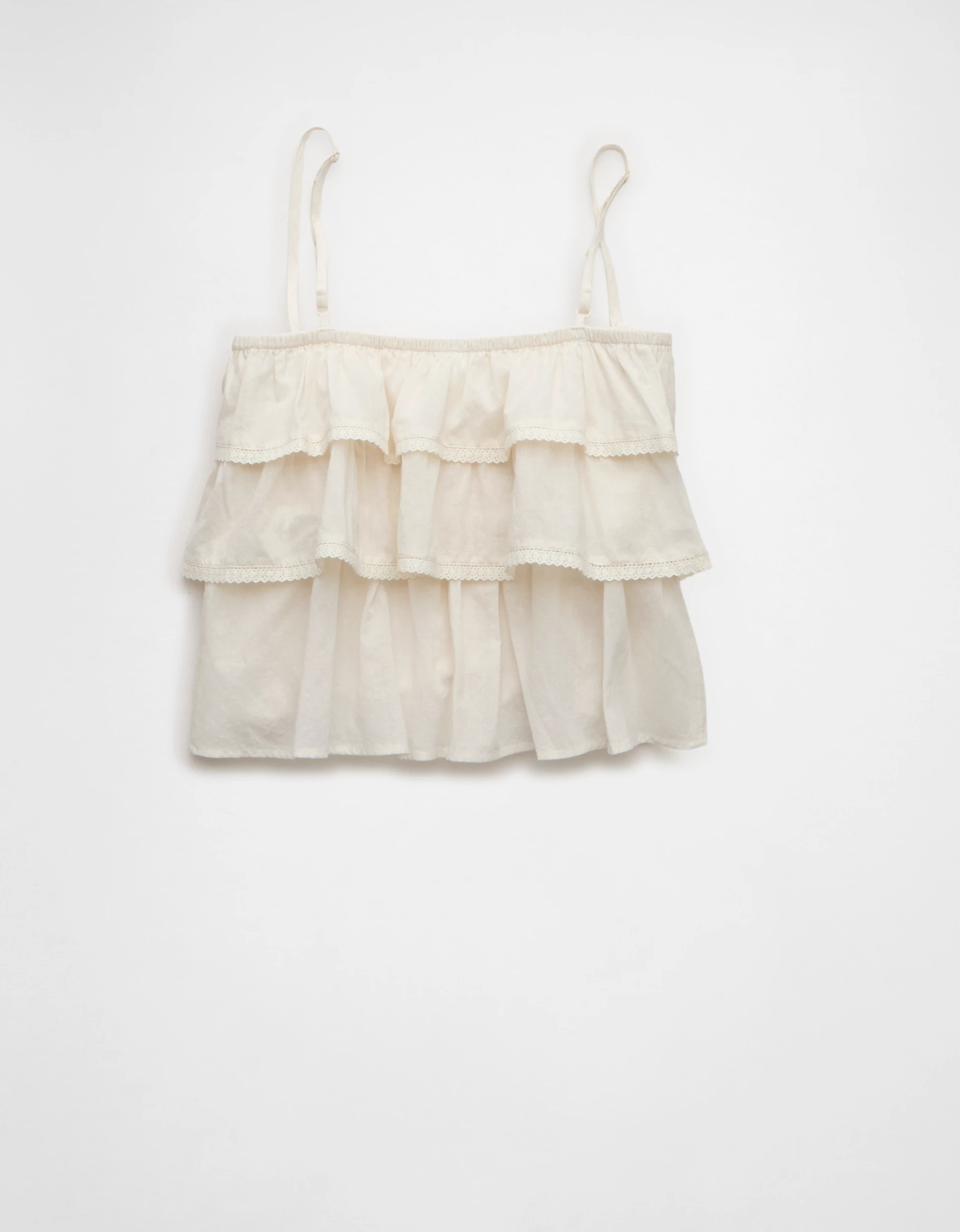 AE Embroidered Ruffle Cami Top | American Eagle Outfitters (US & CA)