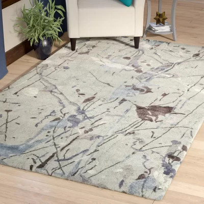 Amier Hand Tufted Wool/Cotton/Viscose Abstract Rug in Gray | Wayfair North America