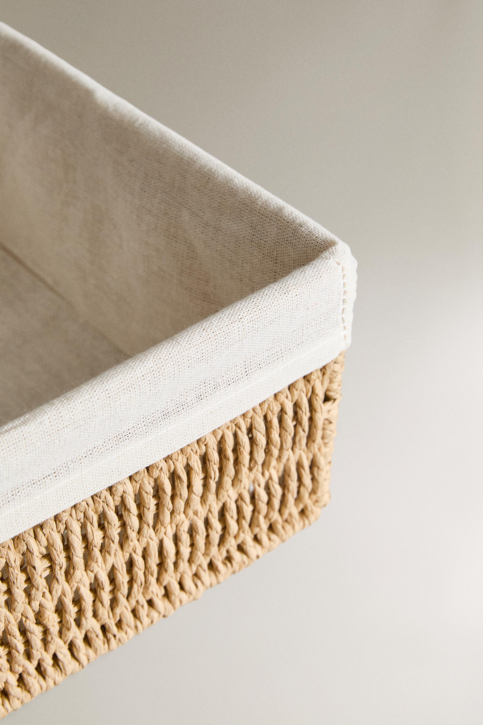 RECTANGULAR COTTON-LINED BASKET | Zara US