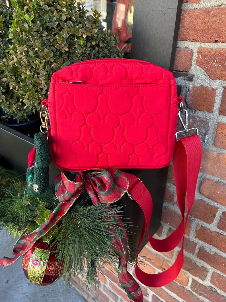 Red Quilted Mouse Crossbody Bag - Etsy | Etsy (US)