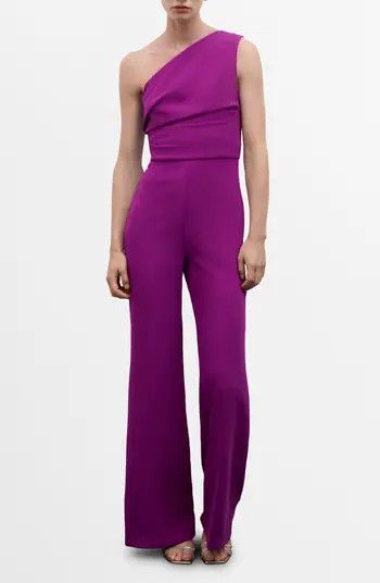 MANGO One-Shoulder Wide Leg Jumpsuit | Nordstrom | Nordstrom