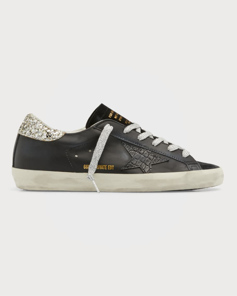 Golden Goose Superstar Croco Leather Low-Top Sneakers | Neiman Marcus