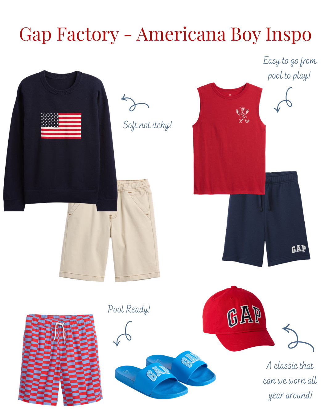 I can't leave my boys out of the coordinated fun! Gap is always a go-to for my boys because the love how soft everything is, including the sweaters! Great sale going on right now that will get your boys ready for the 4th, no matter the weather!  

 #LTKmomlife #LTKSeasonal #LTKKids