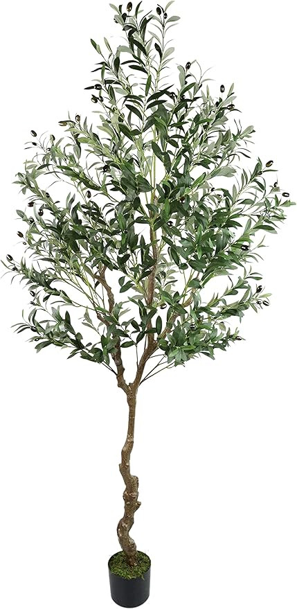 Amazon.com: VIGGDA Artificial Tree Faux Olive Tree 7ft(82in,1769leaves) Tall Fake Olive Plant in ... | Amazon (US)
