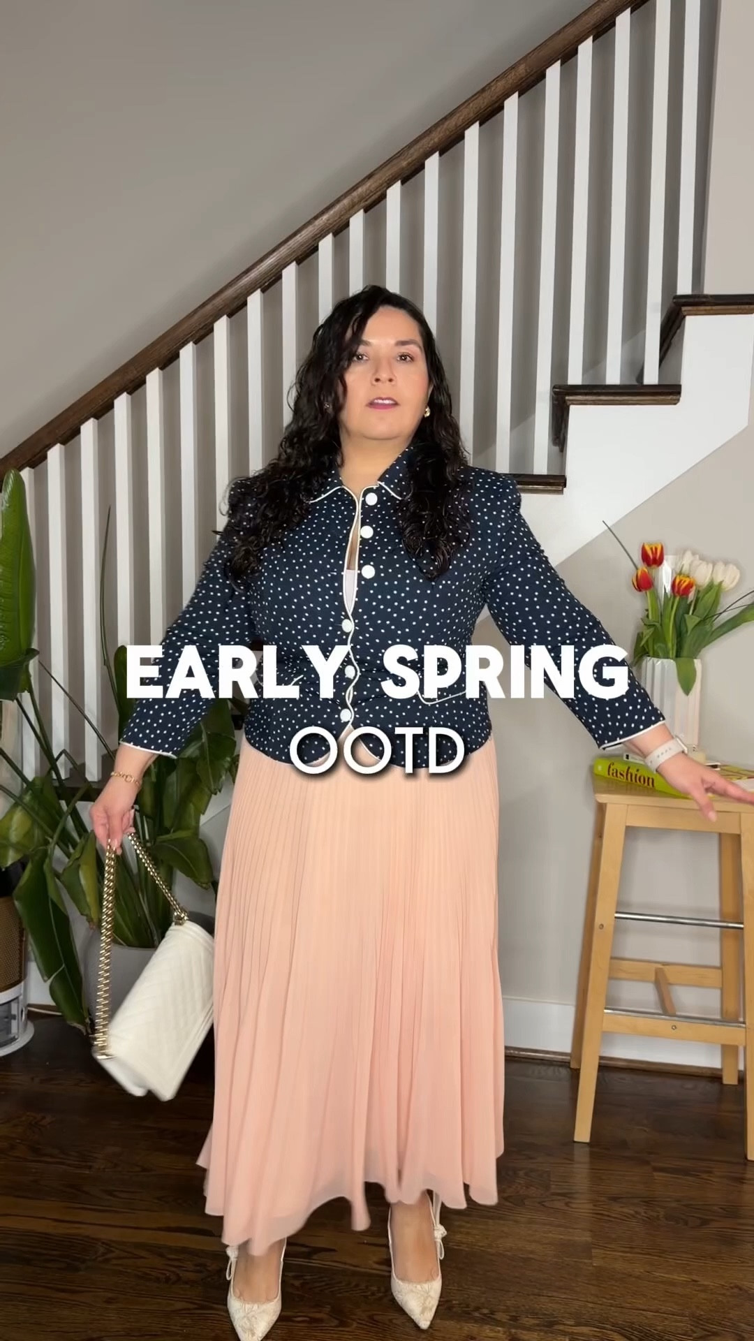 Early Spring Outfit Idea 🌸
If you need an early spring outfit idea for the office, a daytime date, or a day of meetings, this combo works really well.
The navy jacket instantly dresses up the look. It’s structured with shoulder pads, so it gives the outfit that polished feel even if the rest of the look is simple. Wearing size XL and honestly the brand tends to run a bit small in their tops compared to their bottoms.
The pink pleated skirt keeps the look girly and playful, which I love for spring. It’s one of those pieces that works for the office, brunch, or a casual daytime date. Wearing size L and the elastic waistband makes it super comfortable.
I kept the shoes and bag white so the white piping on the jacket stands out and the outfit still feels fresh for the season.
Such a fun spring work outfit if you like looks that feel a little girly but still polished.

#LTKWorkwear #LTKOver40 #LTKootd