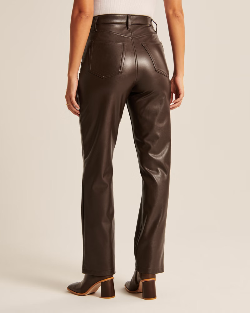 Women's Curve Love Vegan Leather 90s Straight Pant | Women's Up To 30% Off Select Styles | Abercr... | Abercrombie & Fitch (US)