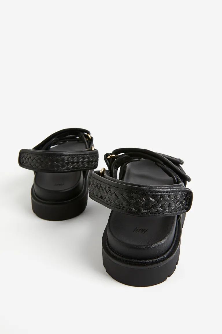 Braided sandals - Black - Ladies | H&M GB | H&M (UK, MY, IN, SG, PH, TW, HK)