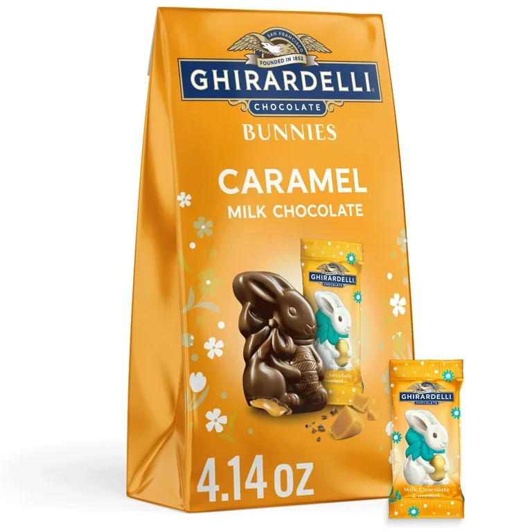 GHIRARDELLI Caramel Milk Chocolate Bunnies, Bunny Shaped Chocolate with Caramel, 4.14 oz Bag | Walmart (US)