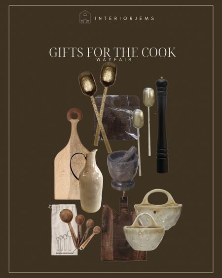 Gifts for the cook in the family, brass, serving, spoons, silver salad, forks, wood, cutting board, marble, cheeseboard, brown marble, the cutest, stoneware calendars, set of calendars, all from Wayfair

#LTKhome #LTKGiftGuide #LTKsalealert