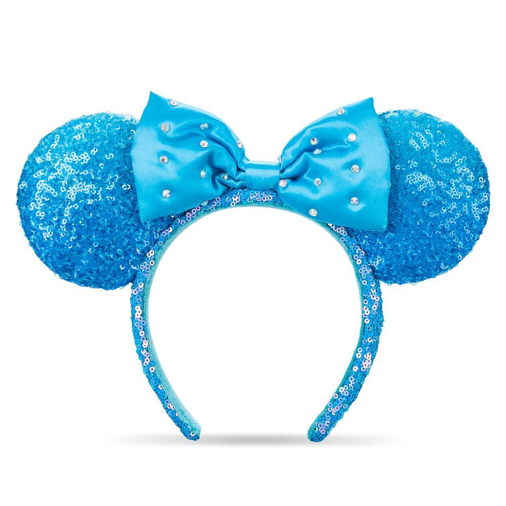 Minnie Mouse Sequin Ear Headband for Adults – Aqua | Disney Store