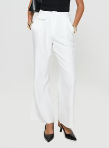 Jazzar Pocket Detail Pleated Pant White | Princess Polly AU