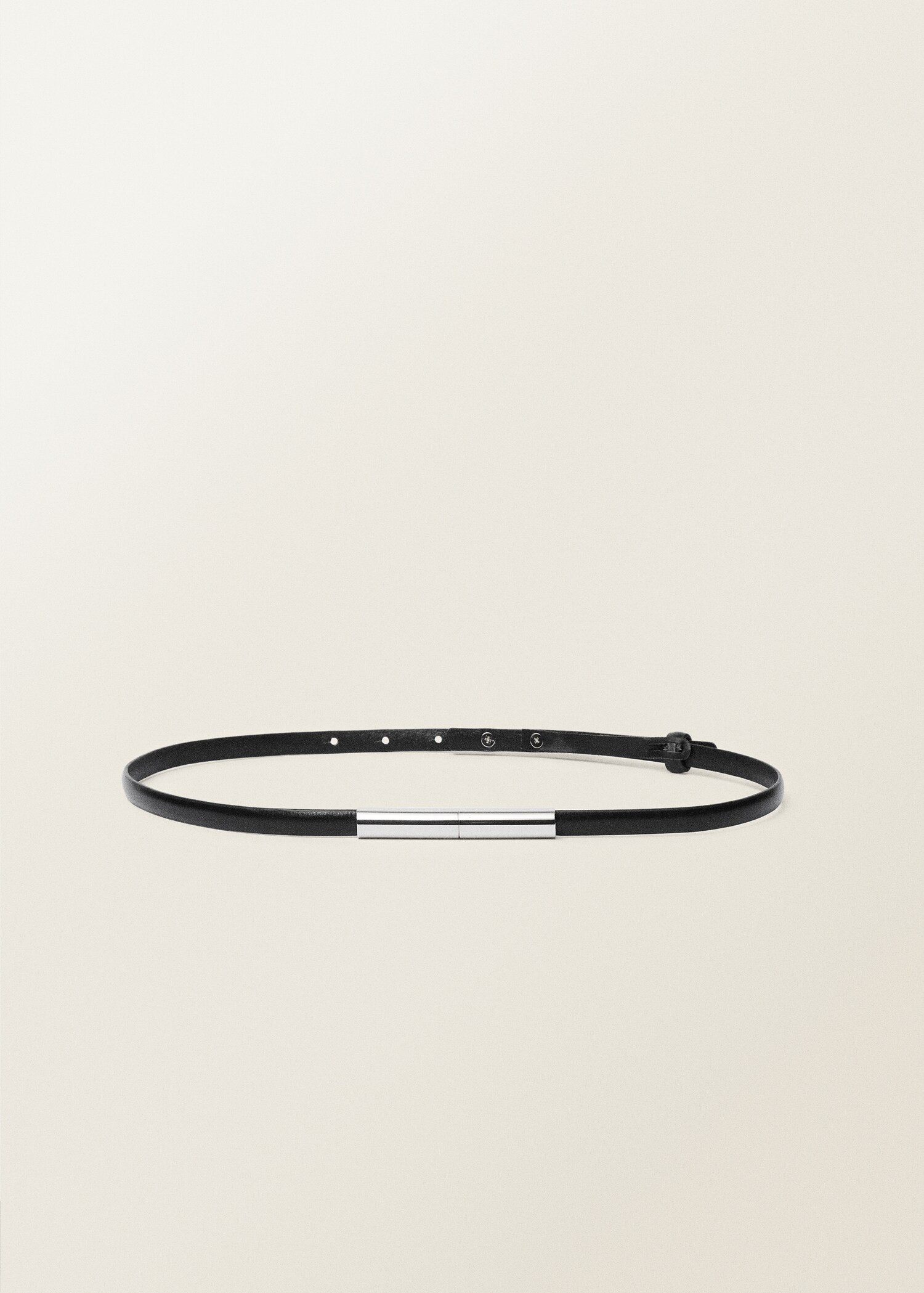 Thin leather belt with metal piece - Women | MANGO USA | Mango (US/MX/AU)