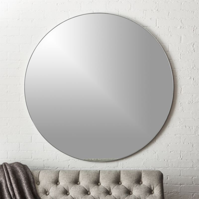 Infinity Silver Round Wall Mirror 48"In stock and ready for delivery to ZIP code  92008 Change Zi... | CB2