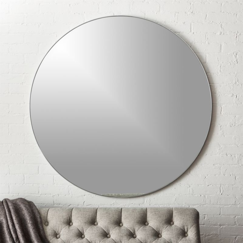 Infinity Silver Round Wall Mirror 48" + Reviews | CB2 | CB2