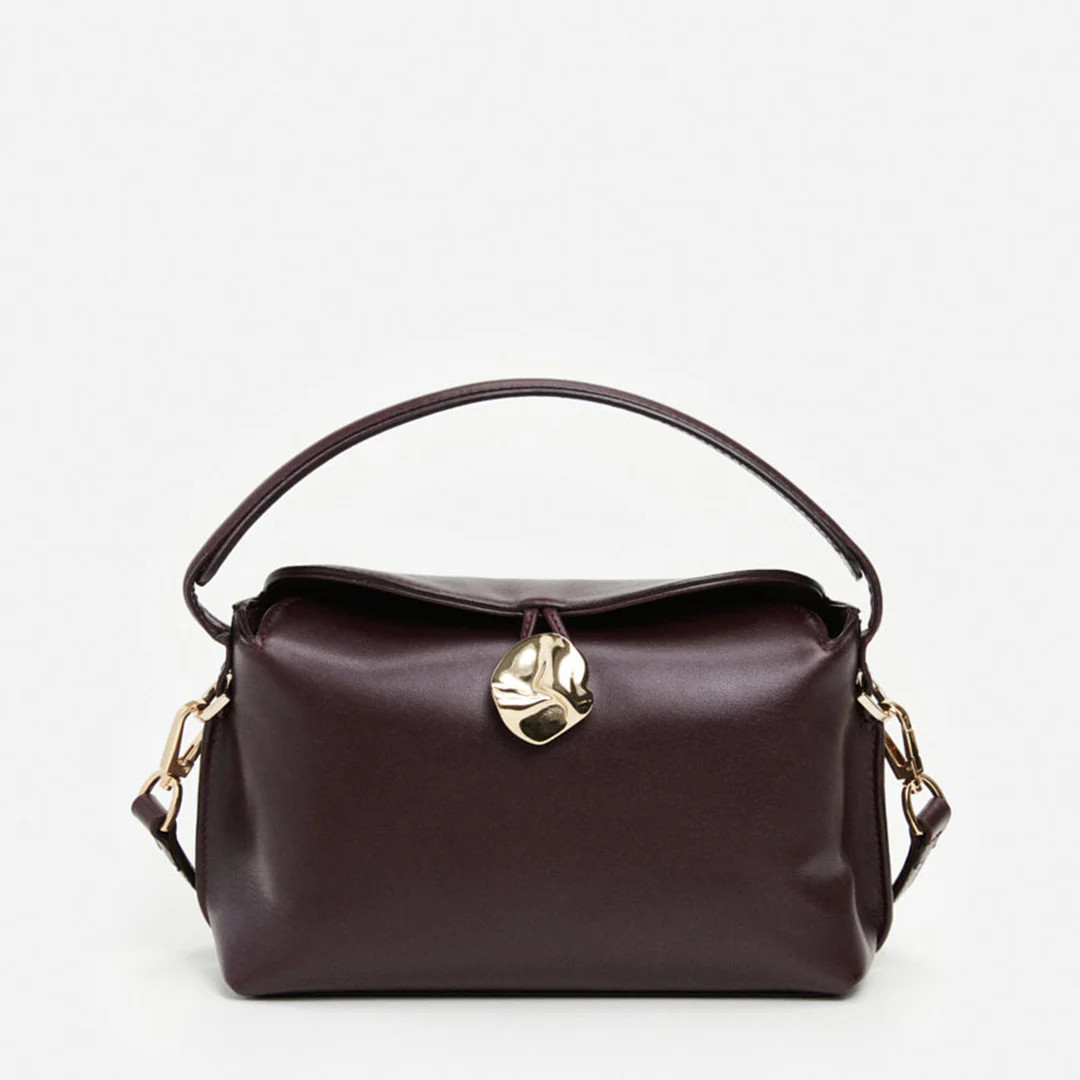 Hanna Mini Bag Leather Burgundy Bag | Flattered