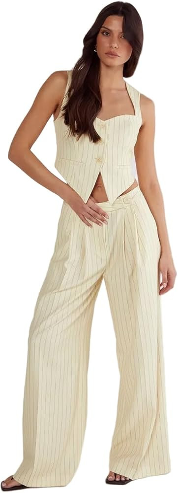 Nasty Gal Butter Pinstripe Tailored Pant | Amazon (US)