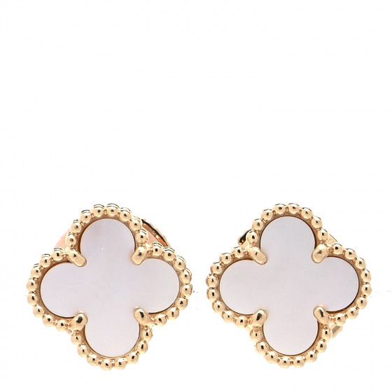 VAN CLEEF & ARPELS

18K Yellow Gold Mother of Pearl Sweet Alhambra Earrings | Fashionphile