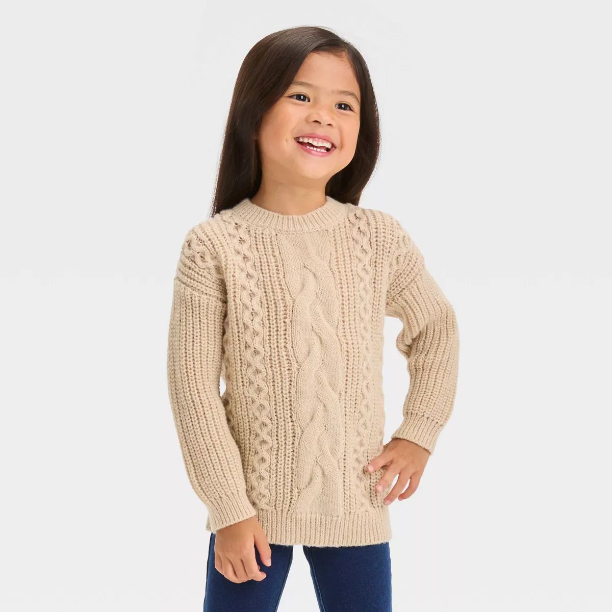 Toddler Girls' Cable Pullover Sweater - Cat & Jack™ | Target