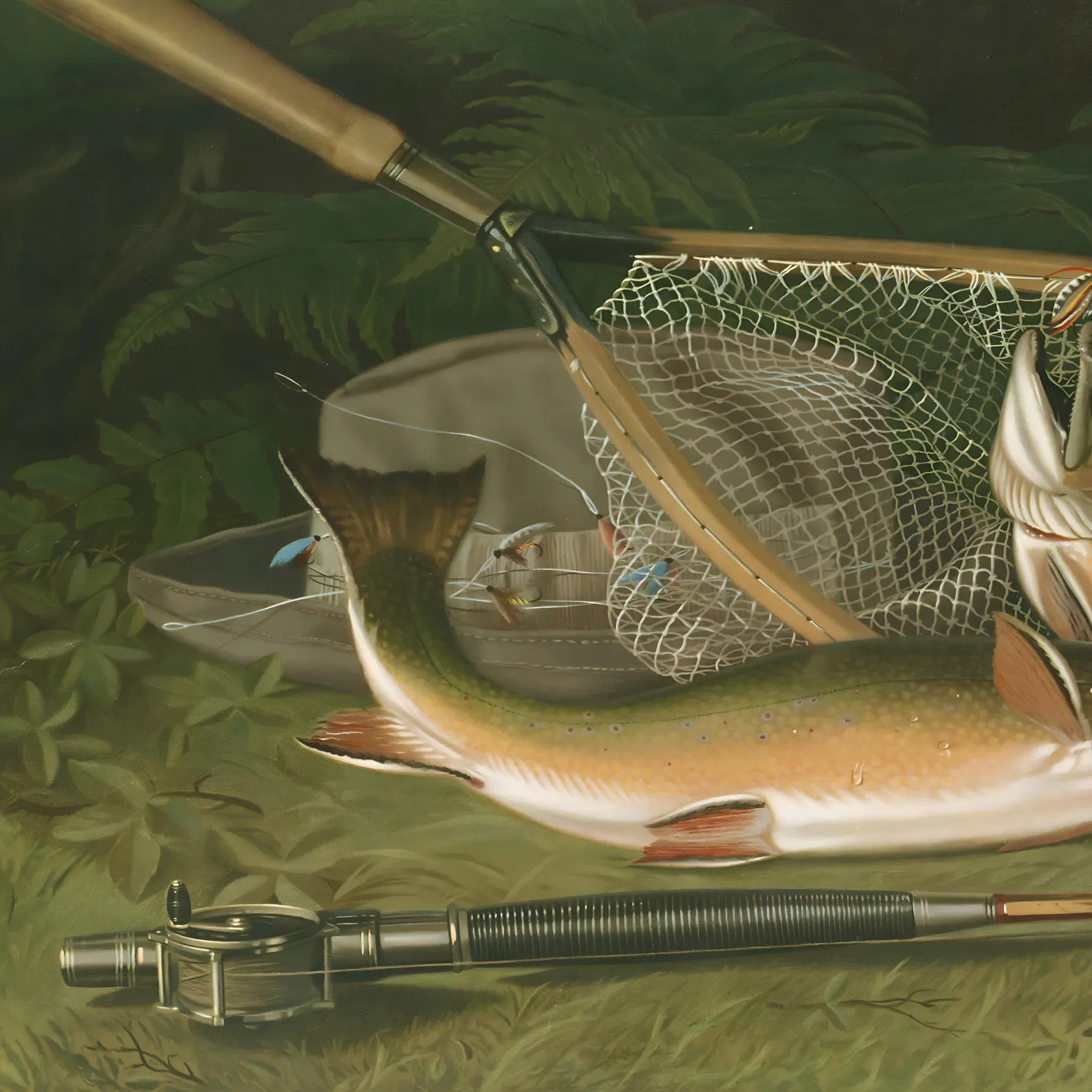 Vintage Trout Painting | Antique Fishing Artwork | Angling Cabin Wall Art | Mailed Print | Etsy (Global)
