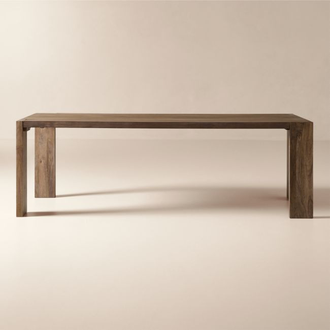 Blox 91"" Rectangular Brown Wood Dining Table | CB2