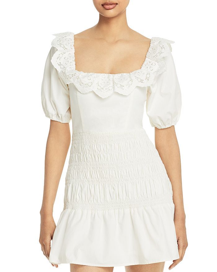 Patina Lace Trim Mini Dress | Bloomingdale's (US)