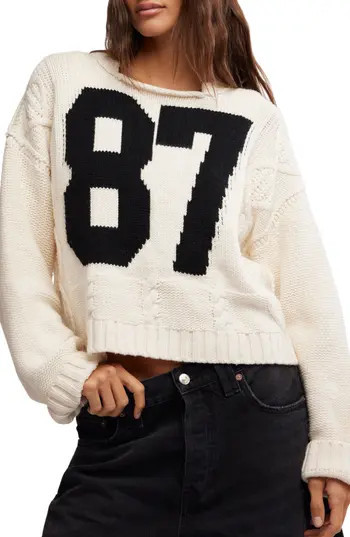 Free People We the Free 87 Oversize Sweater in White Combo at Nordstrom Rack, Size X-Small | Nordstrom Rack