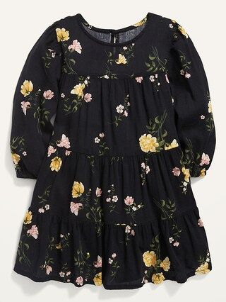Long-Sleeve Floral Tiered Swing Dress for Toddler Girls | Old Navy (US)