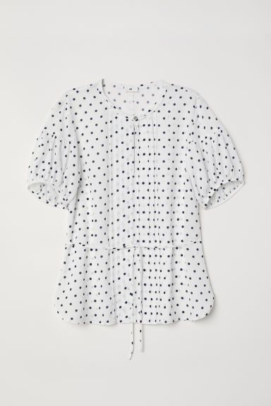H & M - Puff-sleeved Blouse - White | H&M (US + CA)
